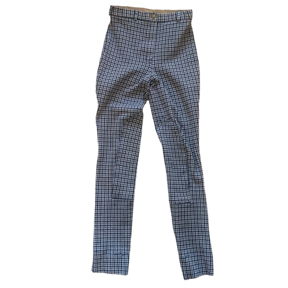 Equestrian blue and white plaid high waisted skinny size 26 riding pants